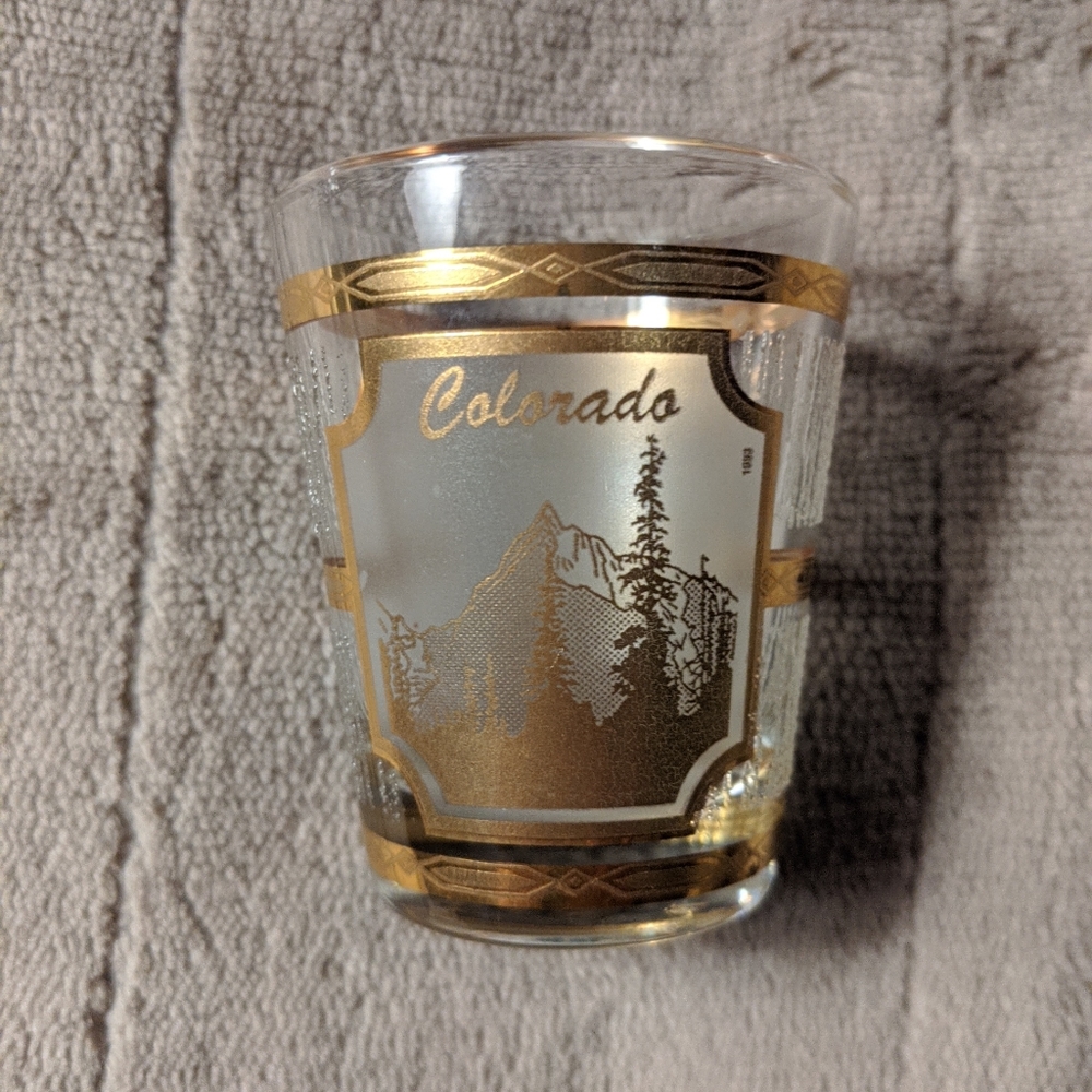 Culver Colorado Vintage Gold Leaf Shot Glass